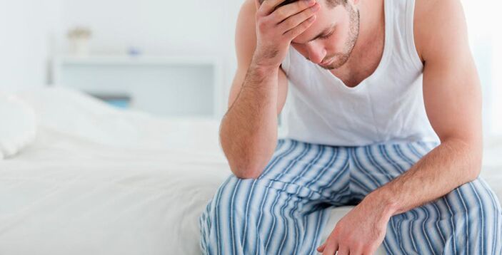 Hämorrhoide Schmerzen in einem Mann